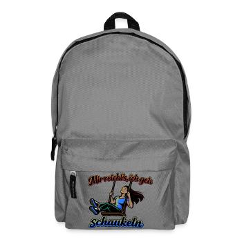 Mir reichts ich geh schaukeln Spruch - Rucksack - Mittelgrau - Vorne