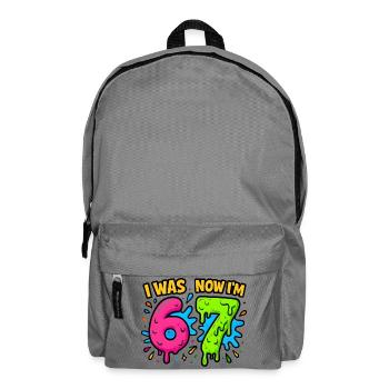 7. Geburtstag Kinder 67 Meme Humor Geschenkidee - Rucksack - Mittelgrau - Vorne