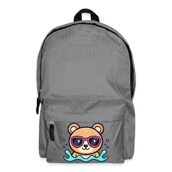 Teddy Bear Beach Pink Glasses - Backpack - elephant grey - Front