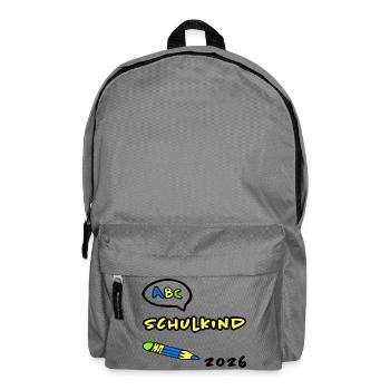 ABC Schulkind 2026 Einschulung - Rucksack - Mittelgrau - Vorne