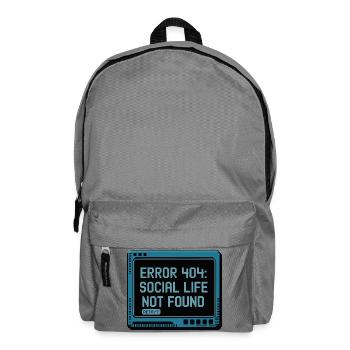 Retro 404: Social life is lacking - Backpack - elephant grey - Front