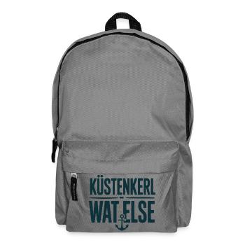  Küstenkerl Wat Else Anker Spruch Nordsee Ostsee - Rucksack - Mittelgrau - Vorne