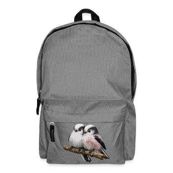 Duo Long-tailed on Branch - Soft Pastel - Backpack - elephant grey - Front