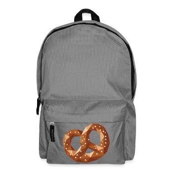 Geometric Pretzels – Pretzel Snack Motif - Backpack - elephant grey - Front