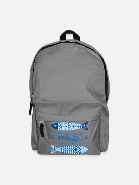Portugal Blaue Fische - Rucksack - Mittelgrau