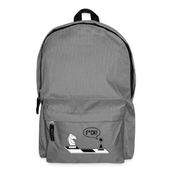 Chess Chessboard Chess Figure F*CK - Backpack - elephant grey - Front
