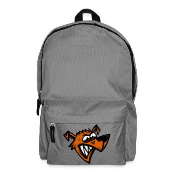 Lustiger Verrückter Hund Cartoon Kopf - Rucksack - Mittelgrau - Vorne