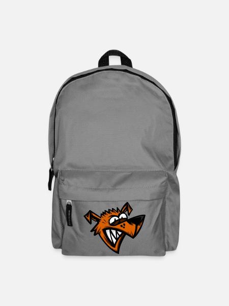 Funny Crazy Dog Cartoon Head - Backpack - elephant grey