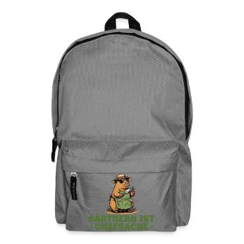 Gärtnern ist Chefsache Hobbygärtner Capybara - Rucksack - Mittelgrau - Vorne