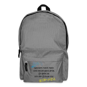 "Gestern klein, heute ganz groß..." - Rucksack - Mittelgrau - Vorne