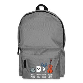 Nichts schlägt Cello – Schere, Stein, Papier, Cellist, - Rucksack - Mittelgrau - Vorne