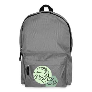 Pastellfarbene Monstera-Blätter im einfachen Linienstil - Rucksack - Mittelgrau - Vorne