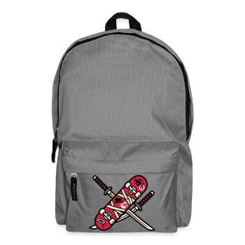 Skateboard Katana Wappen Logo - Rucksack - Mittelgrau - Vorne