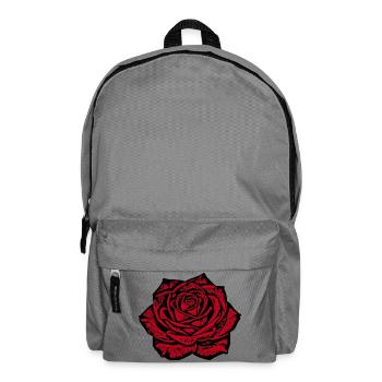 Elegantes Rote Rose Design Blumen Geschenk - Rucksack - Mittelgrau - Vorne