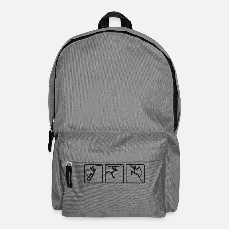 Kletterndes Strichmännchen 2 - Rucksack - Mittelgrau