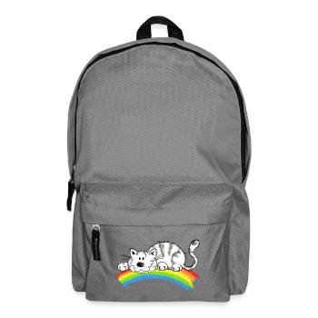 la chance pure - chat mignon sur l'arc en ciel - Sac à dos - gris éléphant - Devant