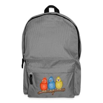 Colorful birds on a branch - Backpack - elephant grey - Front