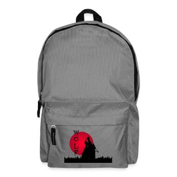 Black wolf, forest and sunset - Backpack - elephant grey - Front