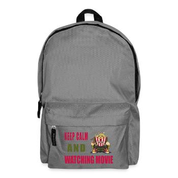 Keep calm and watching movie - Backpack - elephant grey - Front