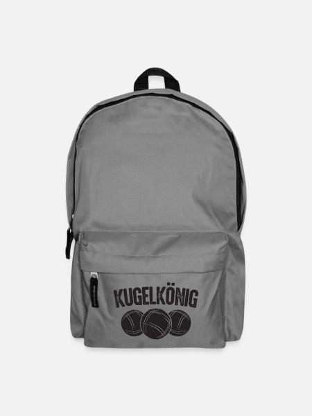 Boule König King Kugeln für Bouler Boccia Spiel - Rucksack - Mittelgrau