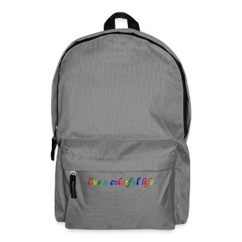 Lebe ein buntes Leben - Rucksack - Mittelgrau - Vorne