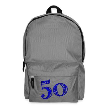 50. 50 ANS. 50e ANNIVERSAIRE. ANNIVERSAIRE 50 ANS. - Sac à dos - gris éléphant - Devant