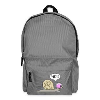 Racing snail - now also in pink - Backpack - elephant grey - Front
