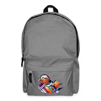 Colorful Mandarin Duck – A Touch of Exotic Elegance - Backpack - elephant grey - Front