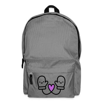 Süße Handschuhe mit Herz | Winter Liebe - Rucksack - Mittelgrau - Vorne
