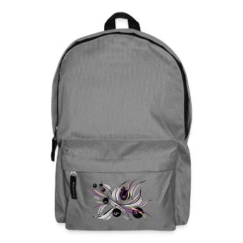 Schwarzweiß Blütenstrahl Muster - Rucksack - Mittelgrau - Vorne