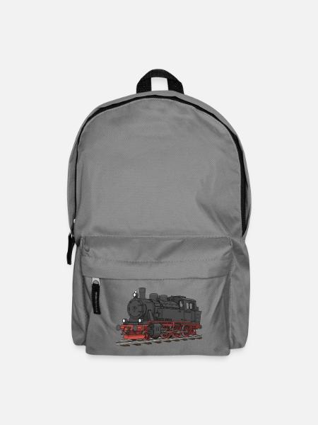 Lok Lokomotive Eisenbahn - Rucksack - Mittelgrau