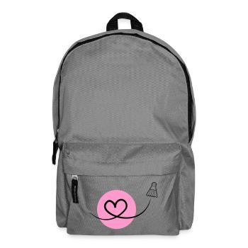 Badminton Love – Federball Herz - Rucksack - Mittelgrau - Vorne