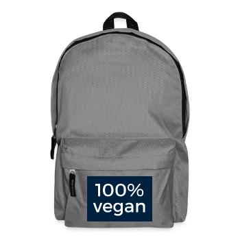 100% vegan - design in blue and white - Backpack - elephant grey - Front