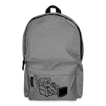 Chien, chien, mode chill, chips nourriture, télé TV - Sac à dos - gris éléphant - Devant