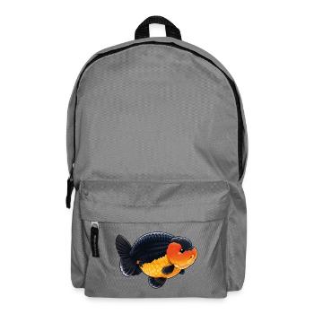Black Orange Ranchu High Quality Goldfish - Backpack - elephant grey - Front