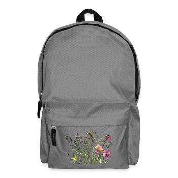 Blumen - Rucksack - Mittelgrau - Vorne