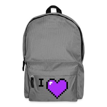 I Love Herz Platzhalter Text - Rucksack - Mittelgrau - Vorne