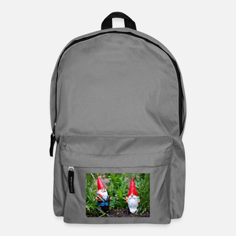 Nain de jardin dans le jardin fleuri - Sac à dos - gris éléphant
