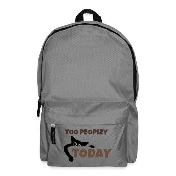 Too Peopley Today Funny Introvert Black Cat Retro  - Backpack - elephant grey - Front