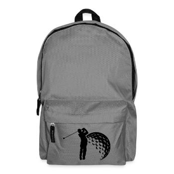 Golf Schwung Silhouette - Rucksack - Mittelgrau - Vorne