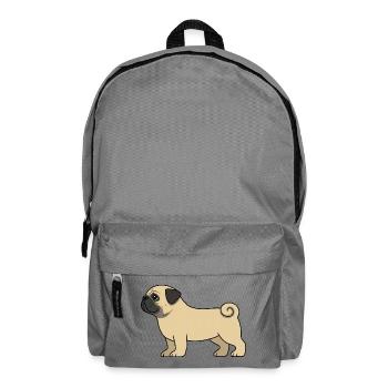Pug Cartoon Drawing - Backpack - elephant grey - Front