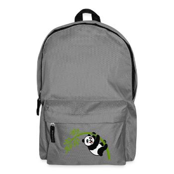 Panda hängt am Bambusbogen - Rucksack - Mittelgrau - Vorne
