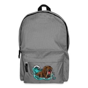 Walross mit tobender Welle - Rucksack - Mittelgrau - Vorne
