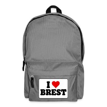 Ich liebe Brest J'aime Brest: Herz und Stadt - Rucksack - Mittelgrau - Vorne