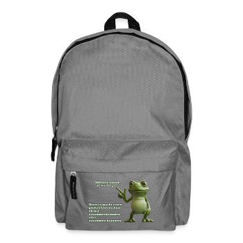 Frosch mit Wortwitz über Silbentrennung - Rucksack - Mittelgrau - Vorne