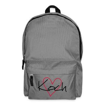 Koch Herz Hobbykoch Küche Geschenkidee - Rucksack - Mittelgrau - Vorne