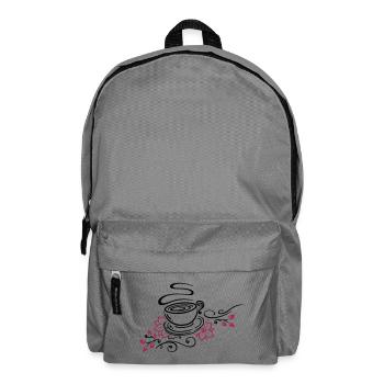 Tee, Teetasse, tea time, Kirschblüten - Rucksack - Mittelgrau - Vorne