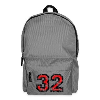 Zahl 32 (Vintage Rot 32. Geburtstag Nr. 32 - Rucksack - Mittelgrau - Vorne