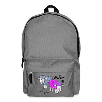 Vintage Schafe - MÄH statt BÄH - Rucksack - Mittelgrau - Vorne