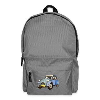 Blaues Vintage Auto Cartoon - Rucksack - Mittelgrau - Vorne
